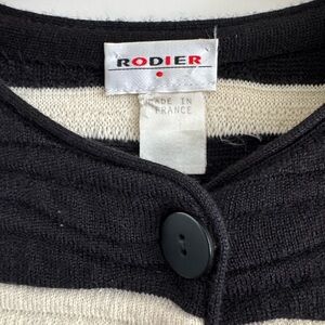 RODIER Black and Cream Women's Cardigan